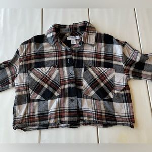 Cropped flannel long sleeve